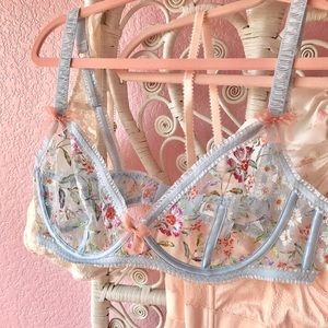 For Love and Lemons Garden embroidery bra
